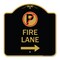 Signmission Fire Lane No Parking and Right Arrow, Black & Gold Aluminum Sign, 18" x 18", BG-1818-24019 A-DES-BG-1818-24019 - alternate 1